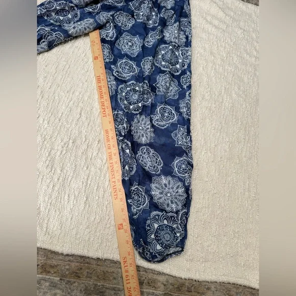 Lotus And Luna Hippie Boho Pants Size Large XL Blue Resort Cruise Vacation - Picture 2 of 7